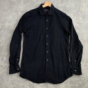 Ralph Lauren Black Label Shirt Mens 15.5 Pinwale Corduroy Black Tailored Fit